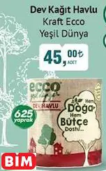 KRAFT ECCO YEŞİL DÜNYA DEV KAĞIT HAVLU KRAFT ECCO YEŞİL DÜNYA DEV KAĞIT HAVLU